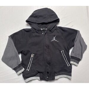 Boys Youth Jordan Button Up Varsity Navy Hooded Jacket Size Medium 10/12 Years